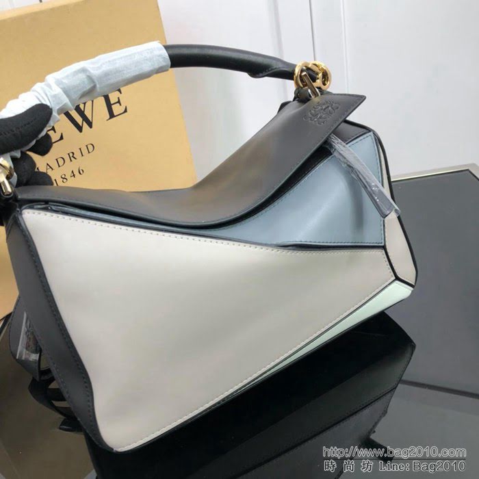 LOEWE羅意威 拼色熱銷款 puzzle bag 可折疊 牛皮手提肩背包 大小號 L0153  jdl1241